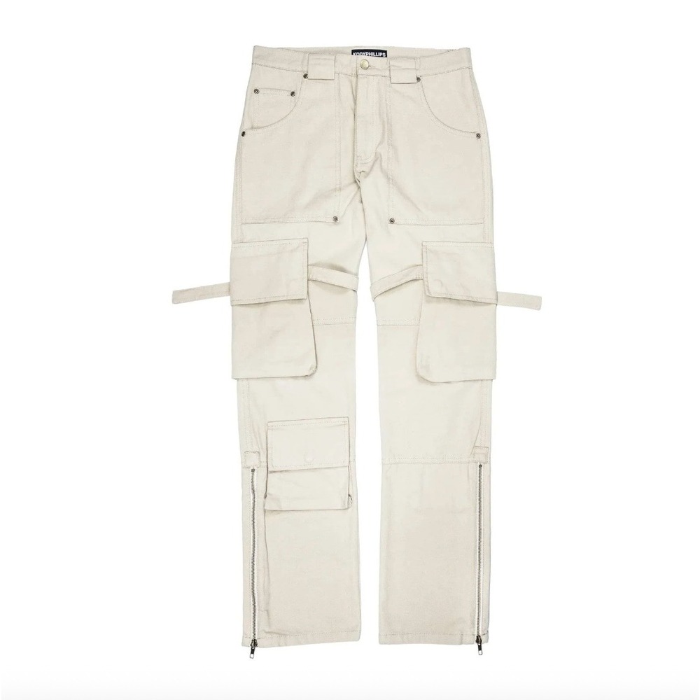 Kody Phillips Mr. Poopy Pants Cream Multi Pocket Tactical Cargo Pants Mens 34